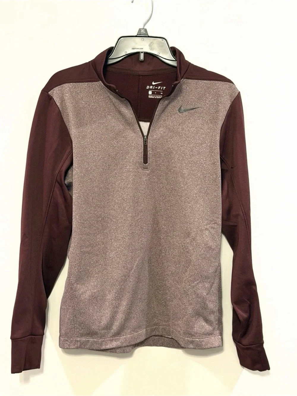 Nike Men’s Small Dri-FIT Maroon Quarter-Zip Performance Jacket